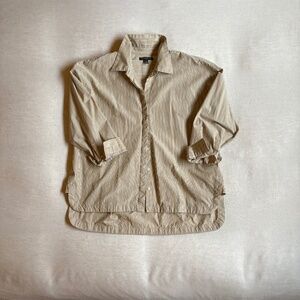 BR Oversized Button Up Shirt, Striped